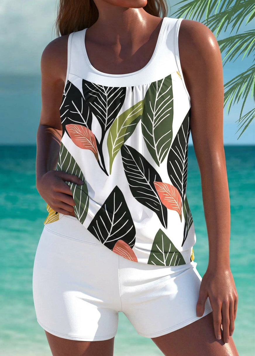 Phoebe - elegant tankini with tummy control effect and matching shorts — view 10