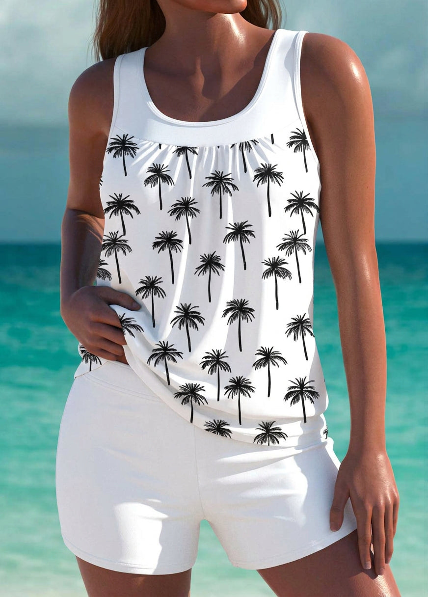 Phoebe - elegant tankini with tummy control effect and matching shorts — view 13