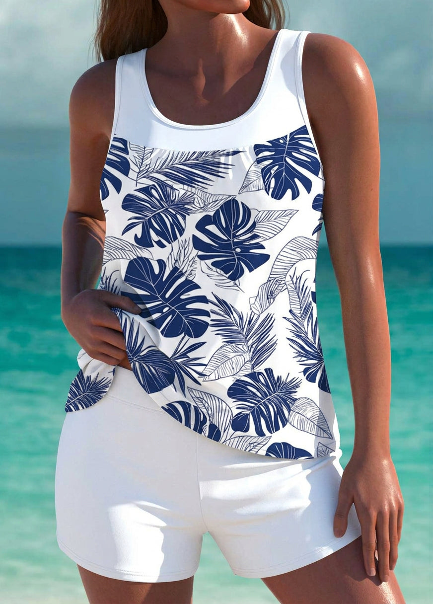 Phoebe - elegant tankini with tummy control effect and matching shorts — view 14