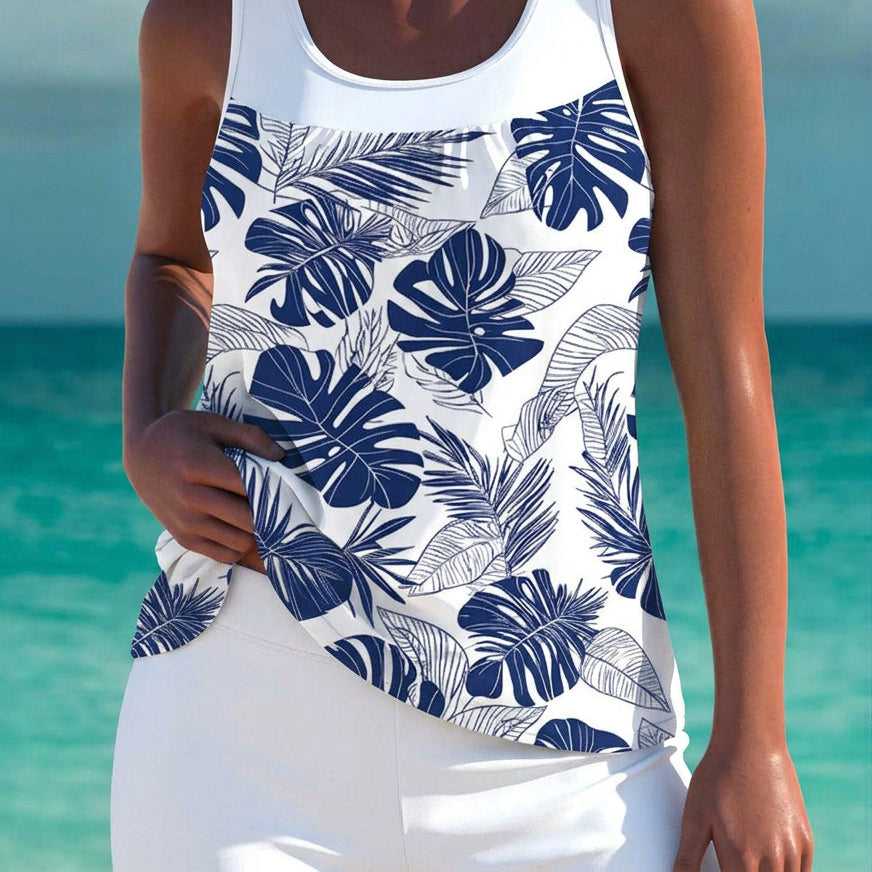 Phoebe - elegant tankini with tummy control effect and matching shorts — view 14