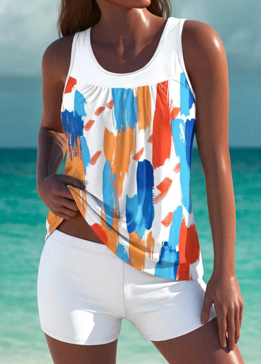 Phoebe - elegant tankini with tummy control effect and matching shorts — view 15