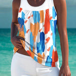 Phoebe - elegant tankini with tummy control effect and matching shorts — view 15