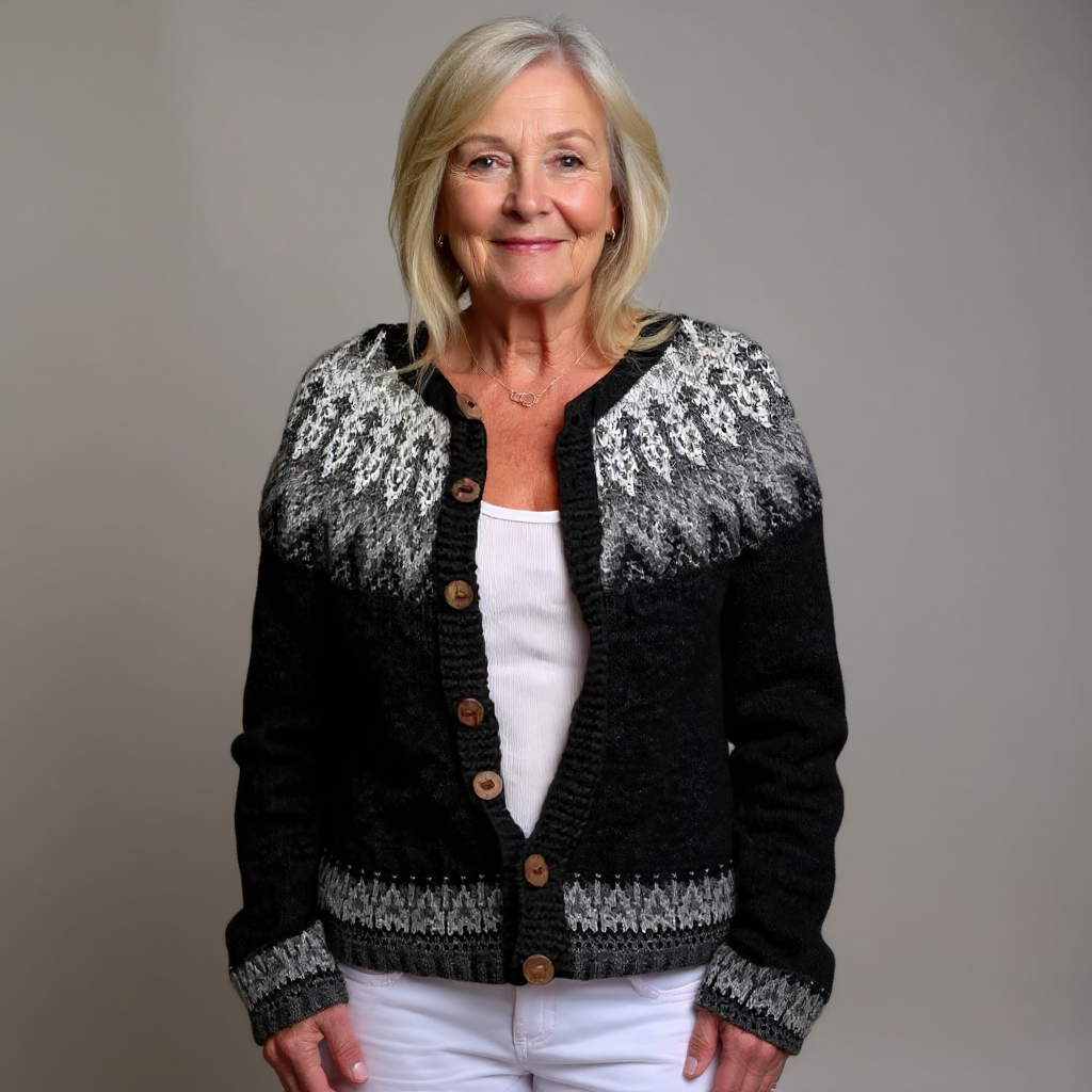 Phoebe - Retro Icelandic Cardigan — view 1