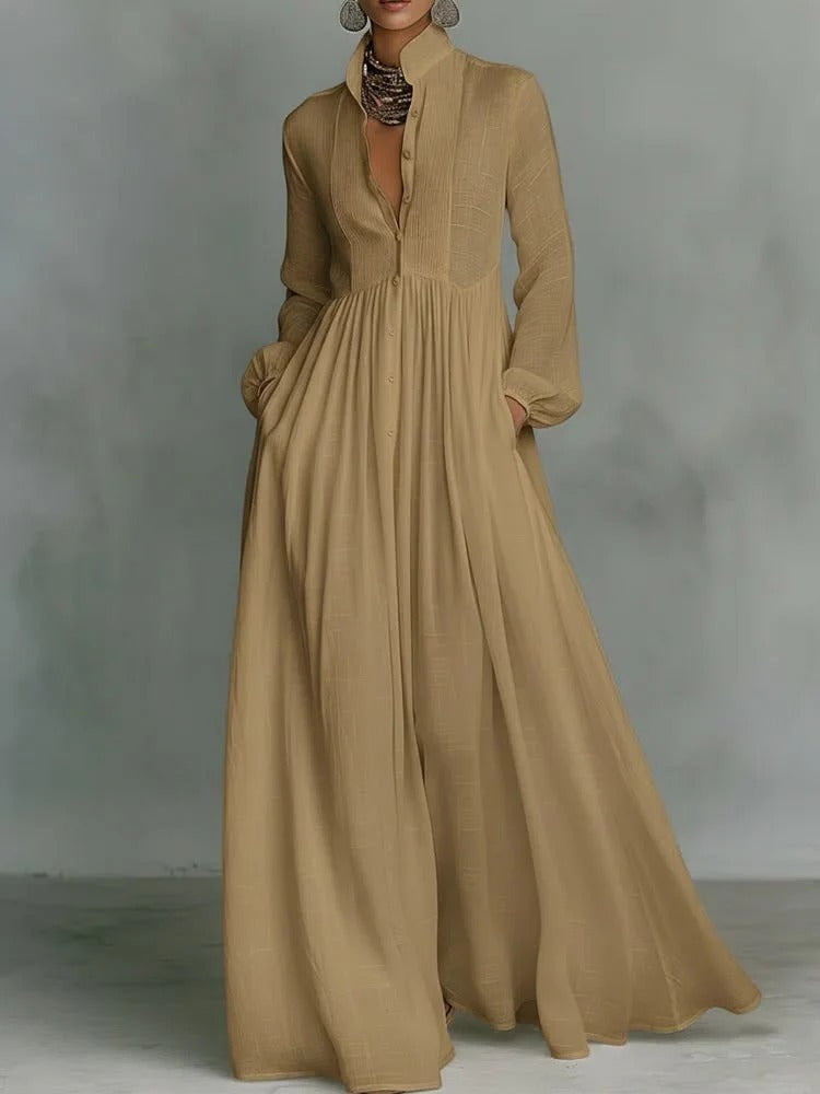 Piper - button front maxi dress with easy fit — view 1