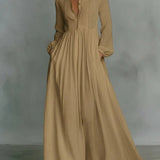 Piper - button front maxi dress with easy fit — view 1