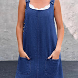 Piper - casual denim overall dress — view 6