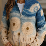Quinn - Dandelion Meadow Quilted Zip Up Cardigan — view 1