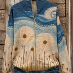 Quinn - Dandelion Meadow Quilted Zip Up Cardigan — view 2