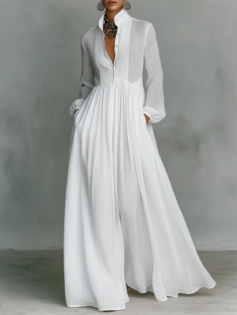 Rachel - button front maxi dress with easy fit — view 1