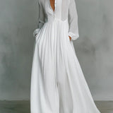Rachel - button front maxi dress with easy fit — view 1