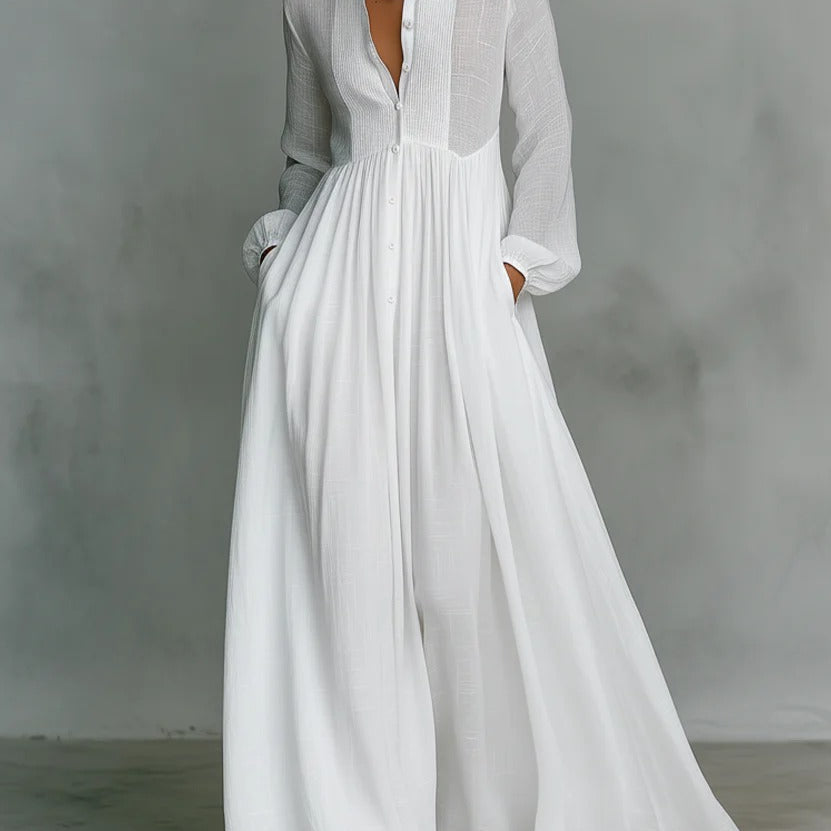 Rachel - button front maxi dress with easy fit — view 1