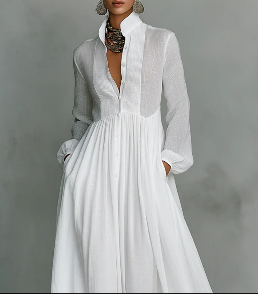 Rachel - button front maxi dress with easy fit — view 3