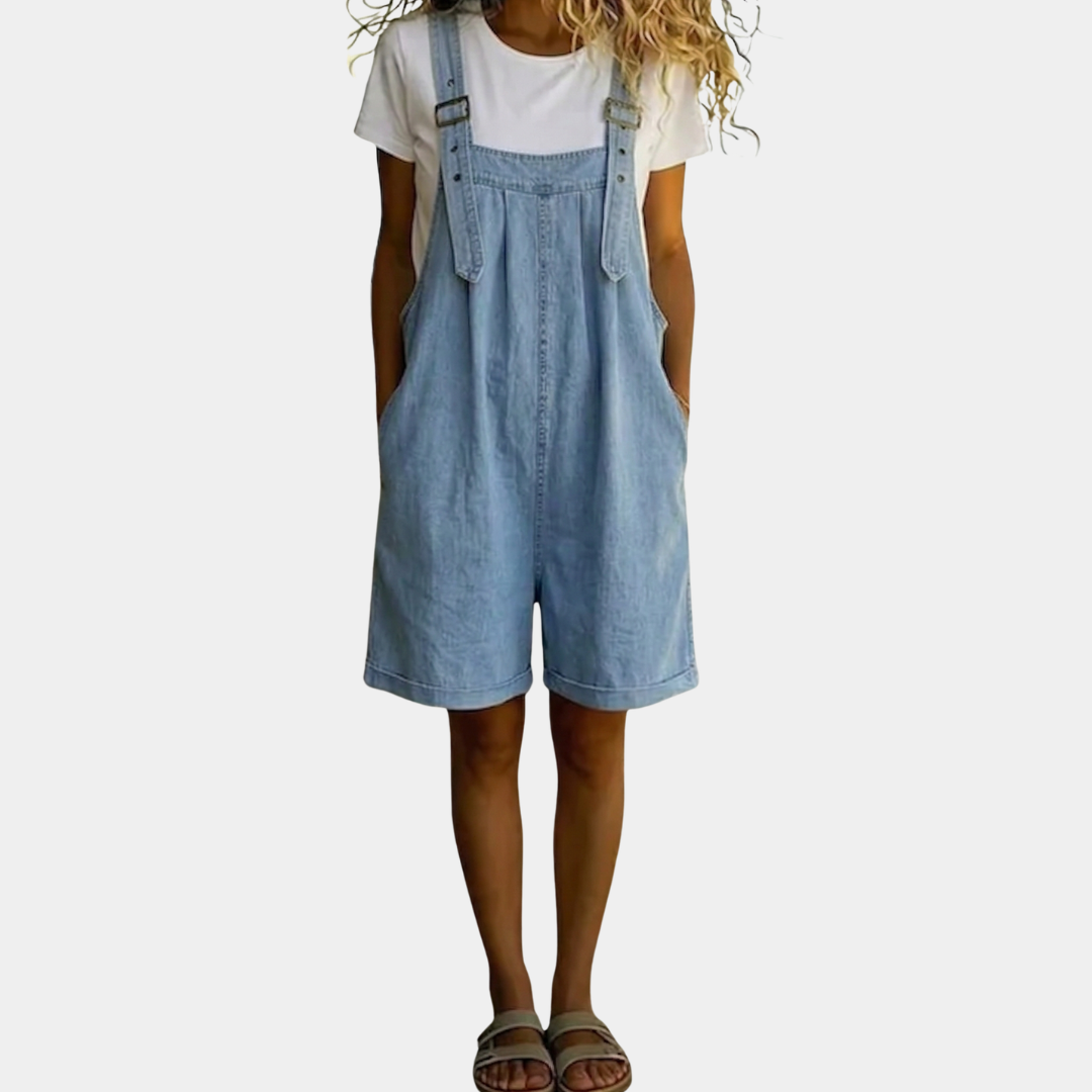 Rachel - short denim overalls with a soft cotton feel — view 1