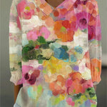 Rachel - Floral Watercolor Blouse — view 2