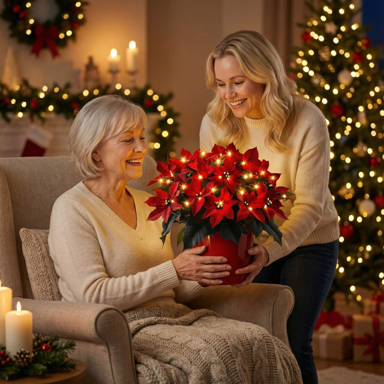 Brilliant ruby poinsettia — view 2