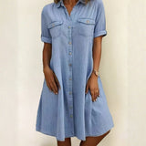Rebecca - casual denim style midi dress — view 1