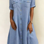 Rebecca - casual denim style midi dress — view 2