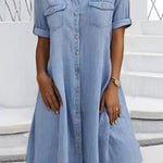 Rebecca - casual denim style midi dress — view 3