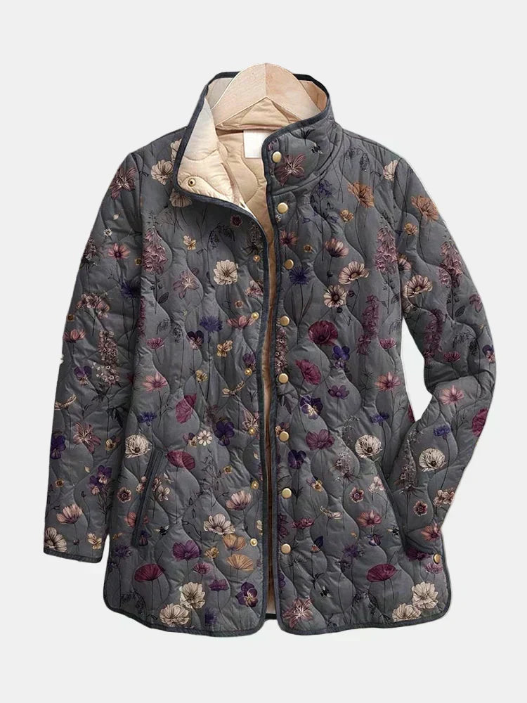 Valerie - Retro Floral Quilted Jacket — view 1