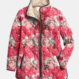 Victoria - Charming Pink Floral Quilted Jacket — view 1