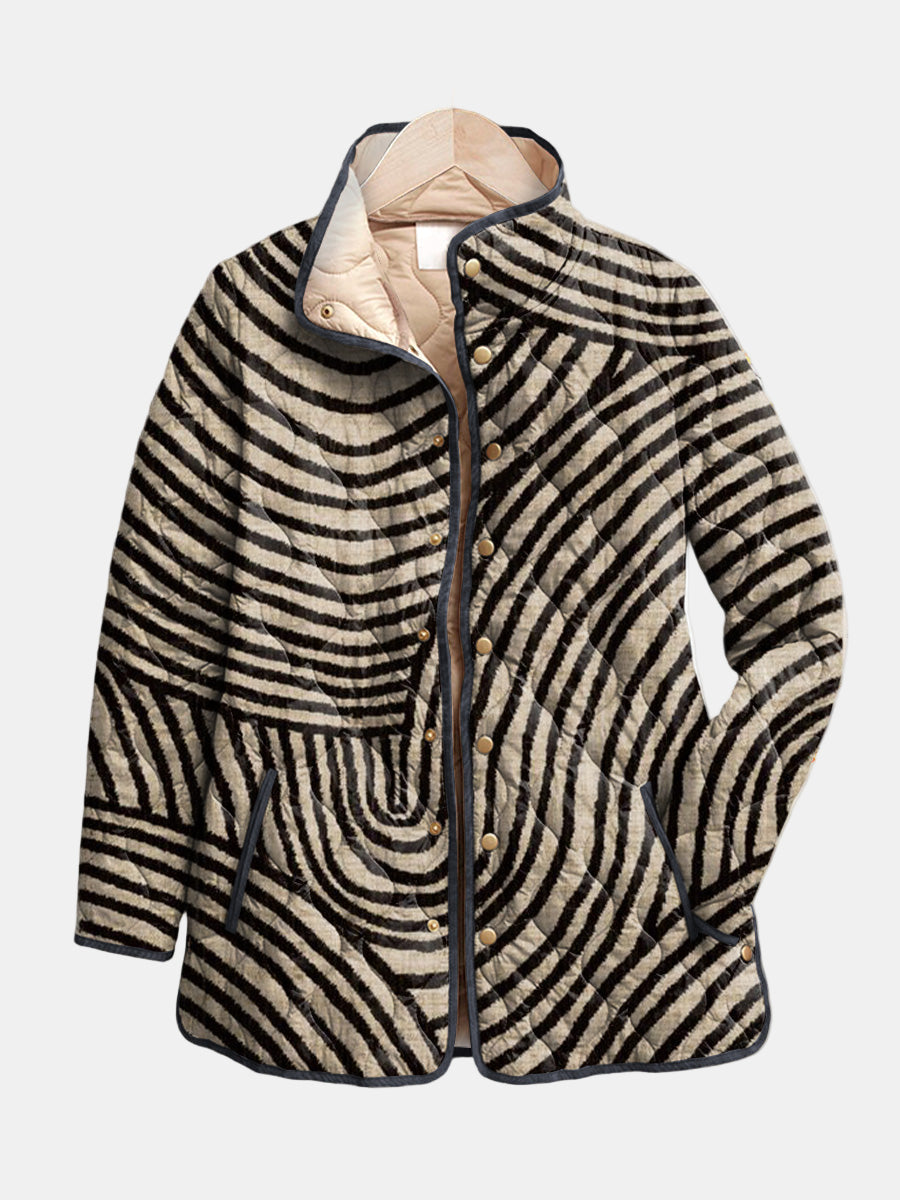 Zoe - Quilted jacket with retro circular pattern — view 1