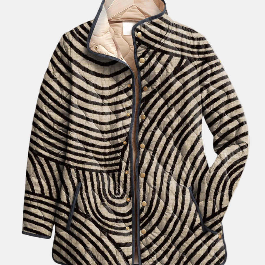 Zoe - Quilted jacket with retro circular pattern — view 1