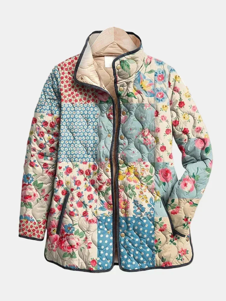 Caroline - Floral Patchwork Quilted Jacket — view 1