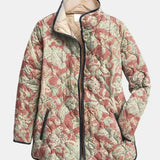 Grace - Retro Floral Casual Quilted Jacket — view 1