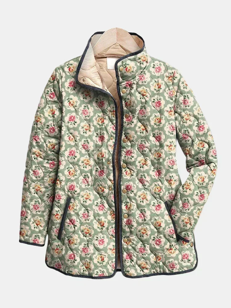 Harper - Retro Floral Quilted Jacket — view 1