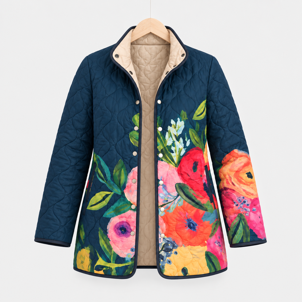 Madison - Dyed Floral Quilted Jacket — view 1