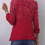 Riley - bohemian paisley ombré ruffled coat — view 2
