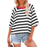 Rosalie - a trendy, loose fit summer neck top — view 1