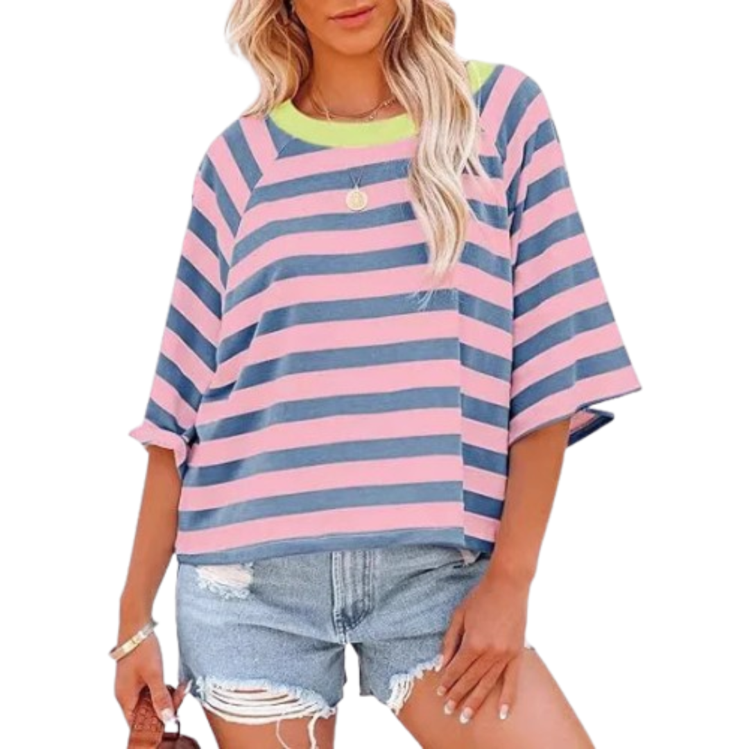 Rosalie - a trendy, loose fit summer neck top — view 6
