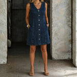 Rosalie - casual denim overall dress — view 1