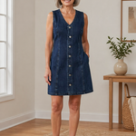 Rosalie - casual denim overall dress — view 4