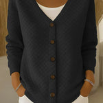 Rosemary - diamond quilted button-up cardigan — view 6