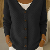 Rosemary - diamond quilted button-up cardigan — view 6