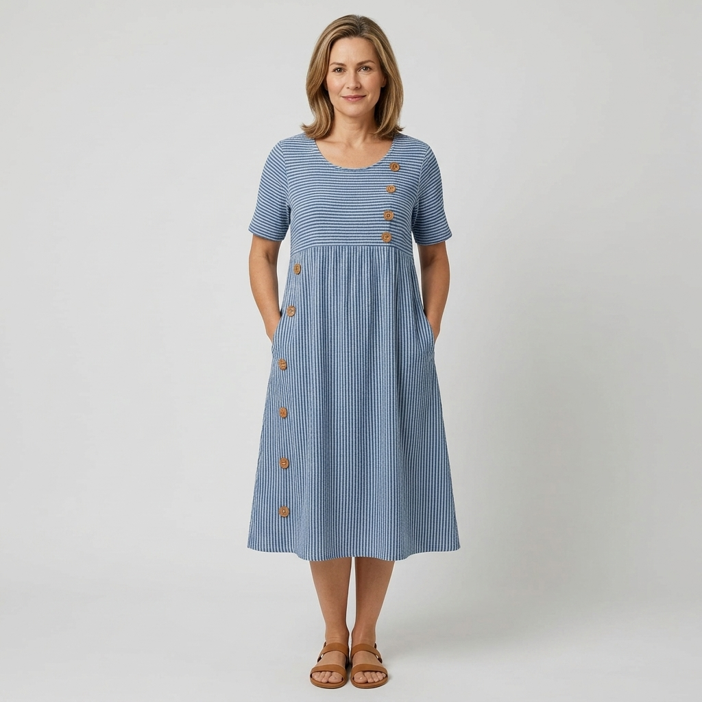 Ruby - Striped Midi Dress — view 1