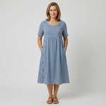 Ruby - Striped Midi Dress — view 1
