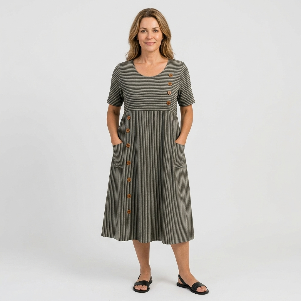 Ruby - Striped Midi Dress — view 2