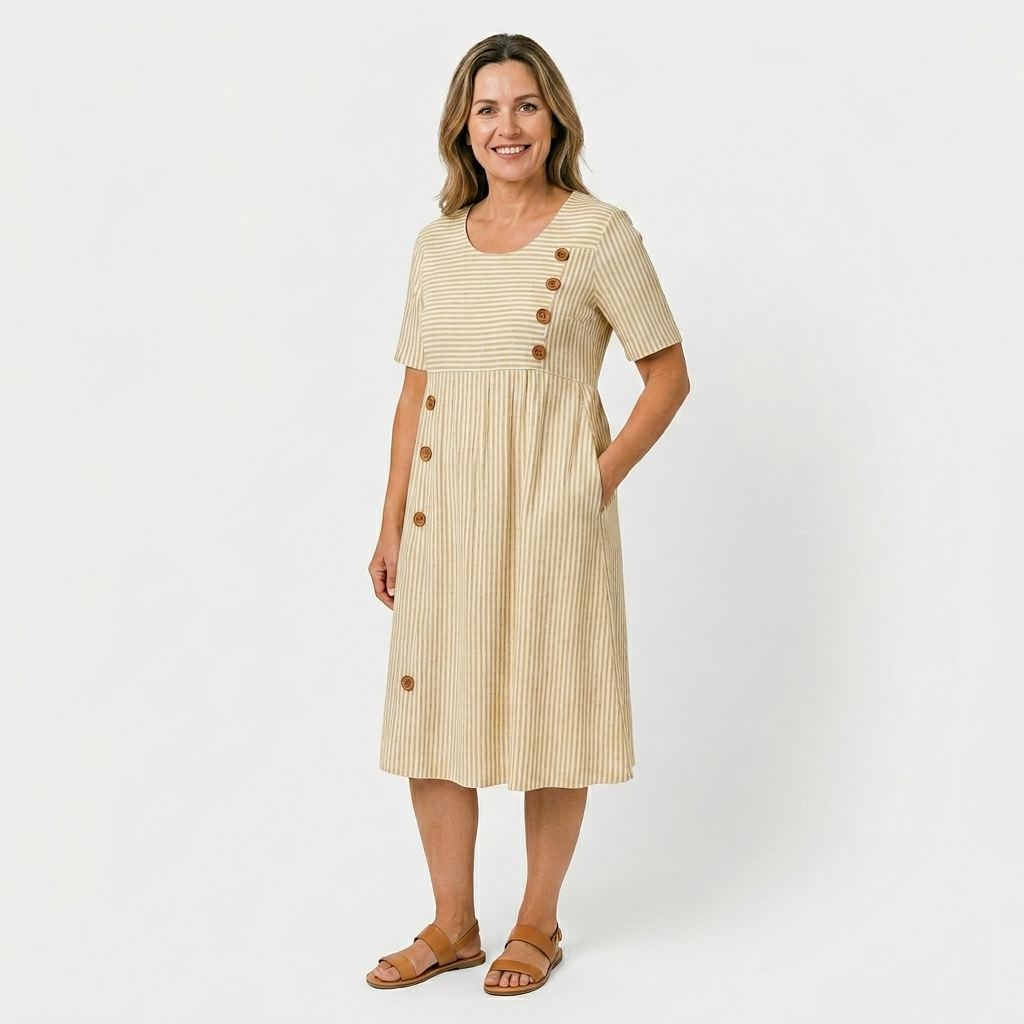 Ruby - Striped Midi Dress — view 3