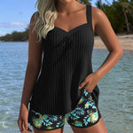 Sabrina - striped tankini two-piece swimsuit with bottoms — view 1