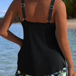 Sabrina - striped tankini two-piece swimsuit with bottoms — view 3