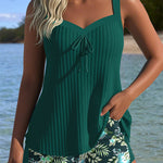 Sabrina - striped tankini two-piece swimsuit with bottoms — view 4