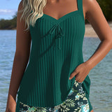 Sabrina - striped tankini two-piece swimsuit with bottoms — view 4