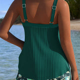 Sabrina - striped tankini two-piece swimsuit with bottoms — view 5