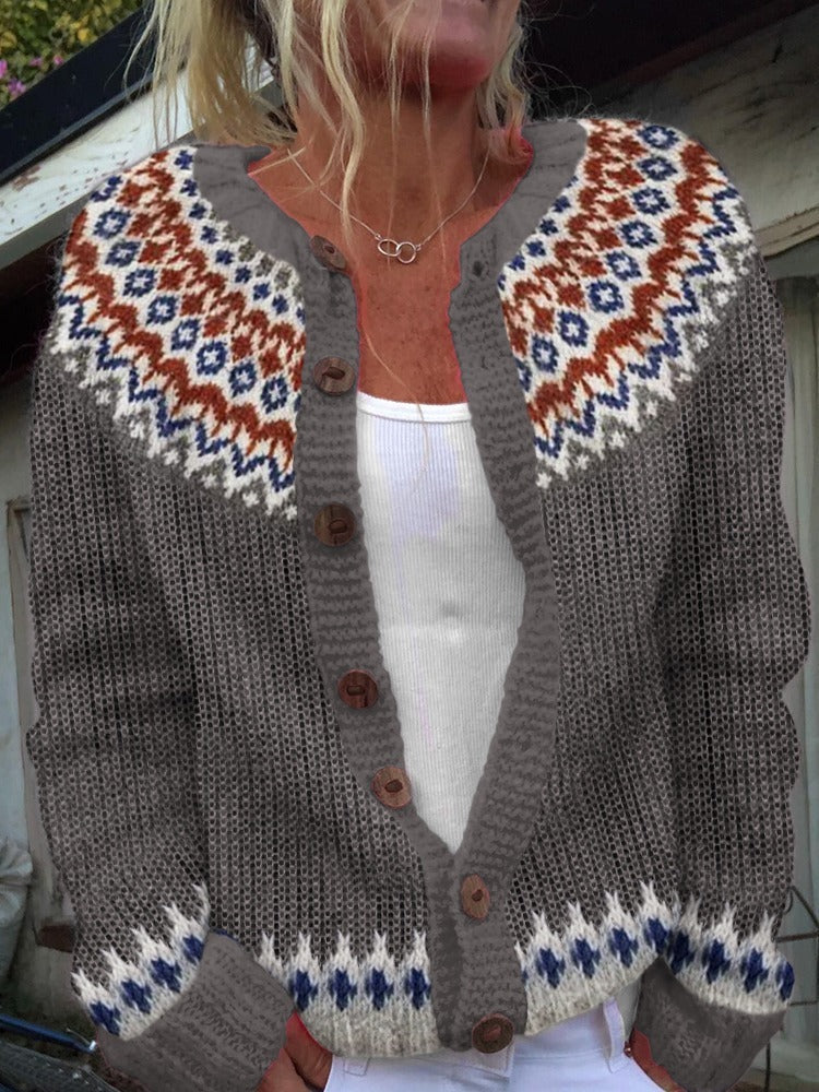 Sadie - Retro Icelandic Cardigan — view 2