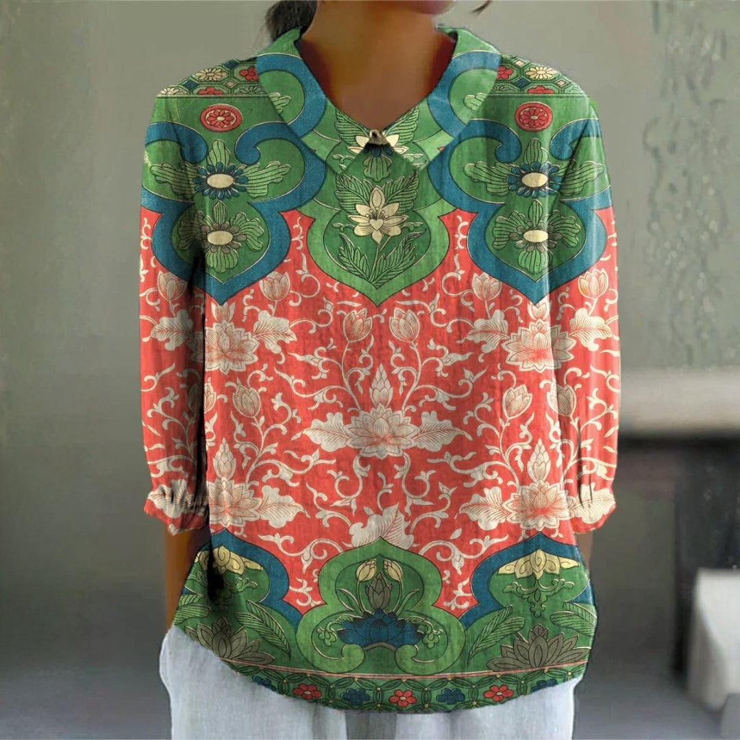 Samantha - Royal Lotus Blouse — view 1