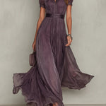 Samantha - retro chic chiffon maxi dress — view 2