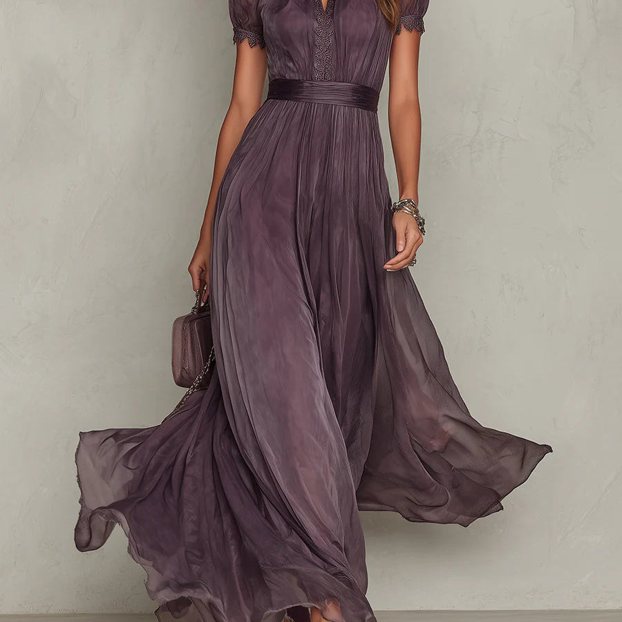 Samantha - retro chic chiffon maxi dress — view 2